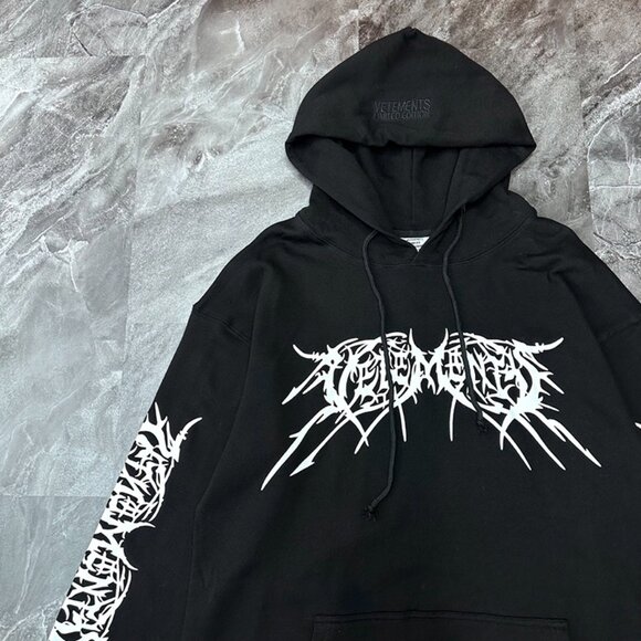 Vetements Black Printed Hoodie - Picture 3 of 9